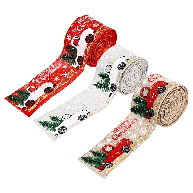 Ruban imprimé voiture coloré de 5 mètres de long pour sapin de Noël et Nouve