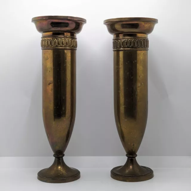 Arts & Crafts Brass Vases by Beldray, Antique, Pair