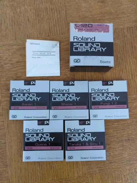 ROLAND SOUND LIBRARY QUICK DISK (QD) L-120 Vol 8 #206-210 Ethnic Wind ...