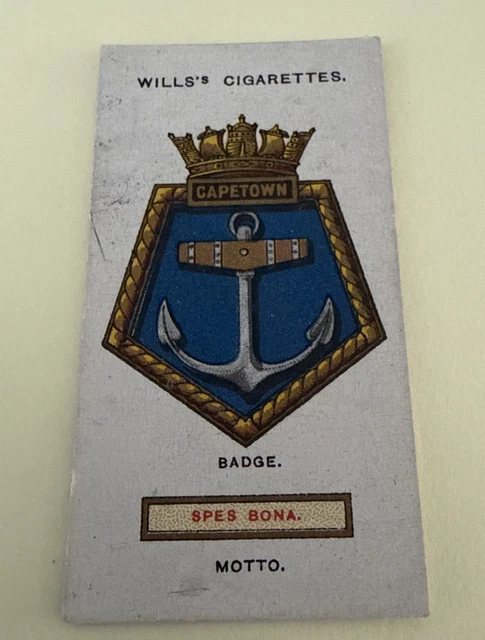 wills cigarette cards ships badges 1925 WILLS SHIPS Badges No. 31 HMS Verity, torpedo boat destroyer £2.24