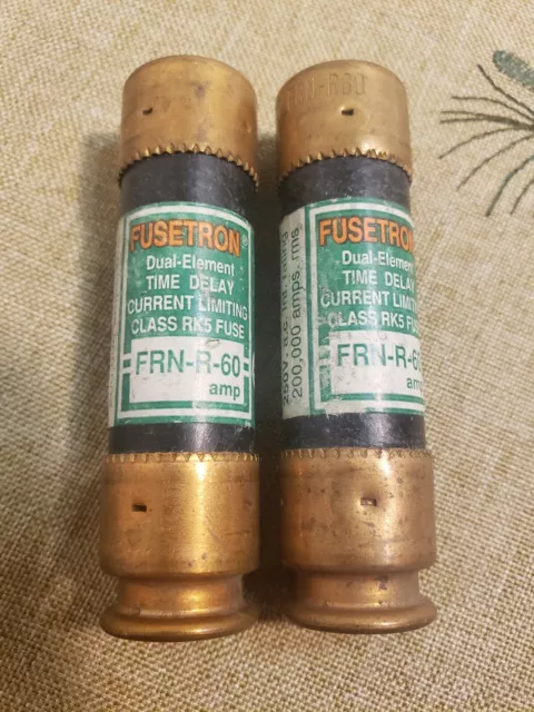 FRN-R-60 Bussman Fusetron Duel Element Time Delay 60 Amp 250V Class RK5 NOS