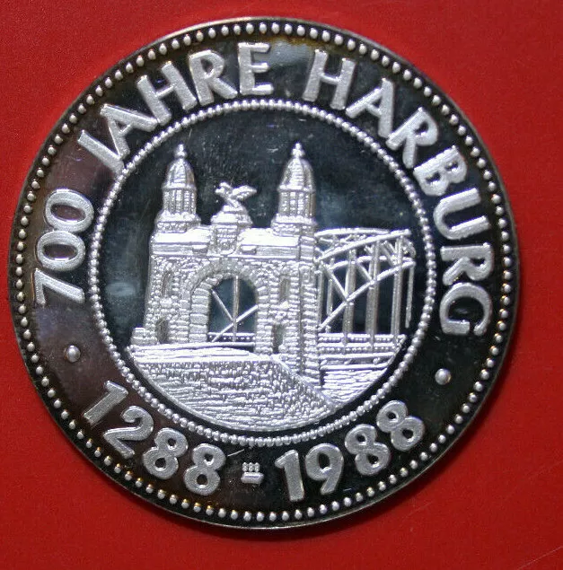Deutschland-Hamburg 1 Medaille "700 Jahre Harburg" 999 Si #F3857 Proof Nur 2.000