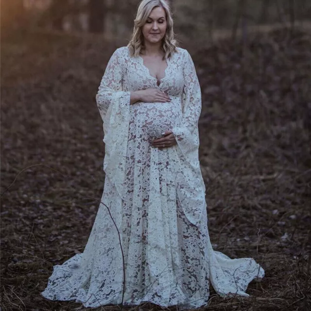 Lace Maternity Dress Maternity Photography Maxi Gown Pregnancy Women Long Dress