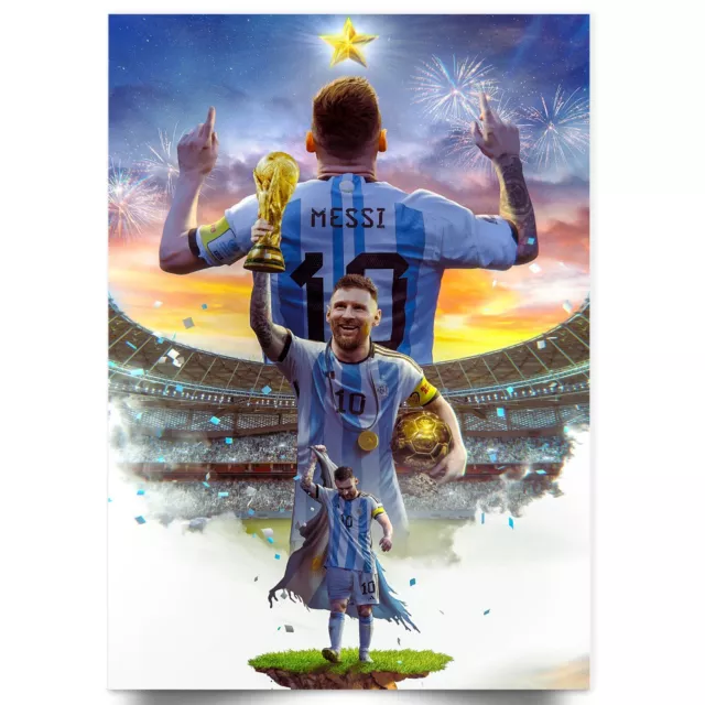 Lionel Messi World Cup Poster Print The Goat Football Poster - A5 A4 A3 A2 A1