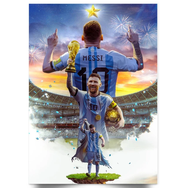 Lionel Messi World Cup Poster Print The Goat Football Poster - A5 A4 A3 A2 A1