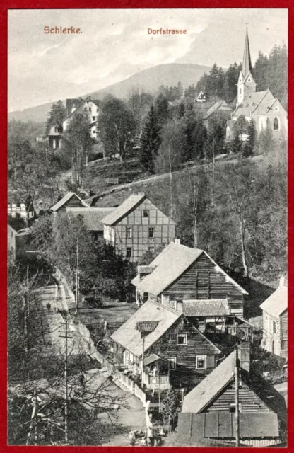 Sachsen-Anhalt Schierke um 1910 Dorfstrasse Verlag R. Lederbogen Halberstadt AK