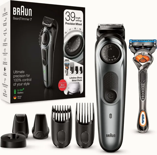 Braun Beard Trimmer 7 w/ 39 Length Settings Precision Wheel