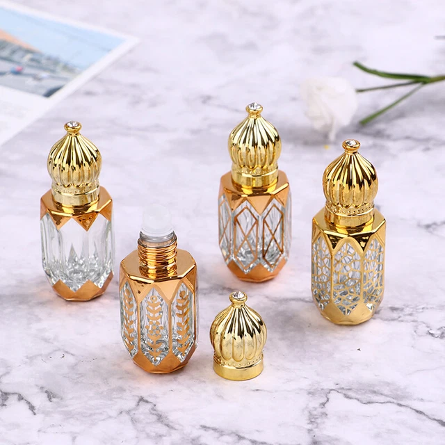 6ml Golden Refillable Perfume Bottles Glass Roll-on Essential Oil Bottle