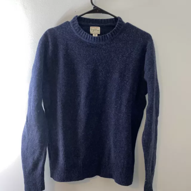 J.Crew Men’s Rugged Merino Wool Blend Crew Neck Sweater Size Medium Dark Blue