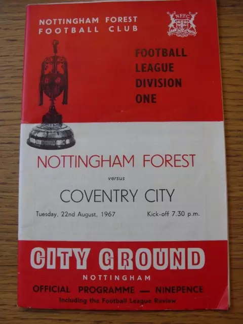 22/08/1967 Nottingham Forest v Coventry City  (Creased)