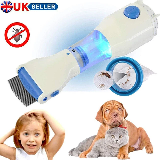 Electric Vacuum Head Lice Nit Comb Brush Pet Dog Flea Filter Remover Treatment