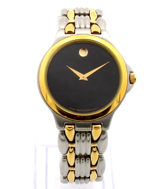Orologio Movado Museo 35Mm Bicolore Acciaio Inox Quadrante Nero Quarzo Wb760-7