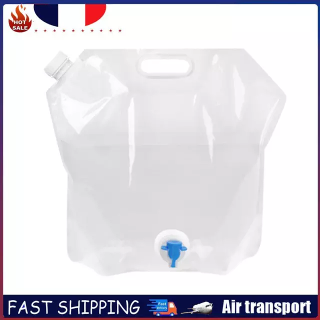 Portable Outdoor Folding Collapsible Water Bags Drinking Carrier (White 5L) FR