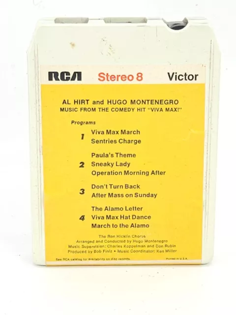 Al Hirt & Hugo Montenegro Music From The Comedy Hit "Viva Max" 8 Track Cartridge