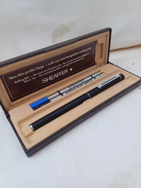 Nuevo Bolígrafo Rodante Targa De Perfil Delgado Sheaffer Y Micro Punta Sin Usar!