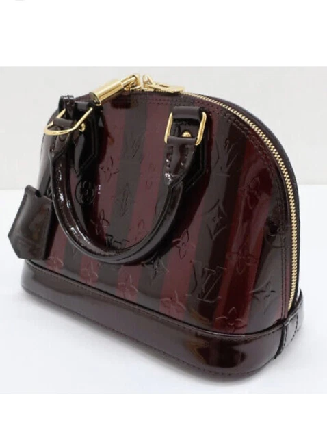 AUTHENTIC LOUIS VUITTON MONOGRAM VERNIS RAYURE ALMA BB M91700 Pattern Handbag AUTHENTIC LOUIS VUITTON MONOGRAM VERNIS RAYURE ALMA BB M91700 Pattern Handbag