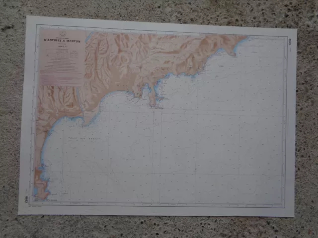 CARTE  MARINE / D' Antibes à Menton  1983 Cagnes-sur-mer Nice Monaco ...