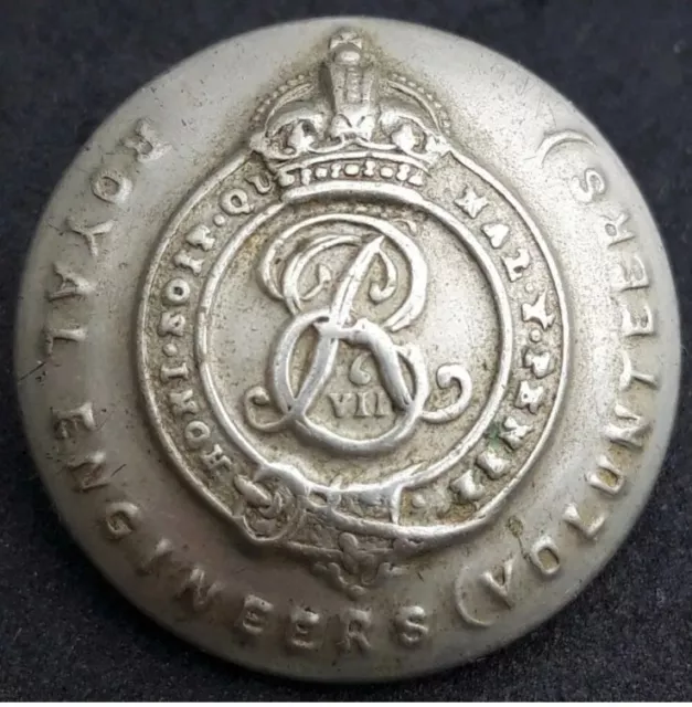 Edward VII Volunteer Royal Engineers 24mm Military Button By Hobson