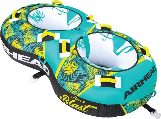 Airhead AHBL-22 BLAST 2 Inflatable 2-Person Towable Water Tube, Tropical Green