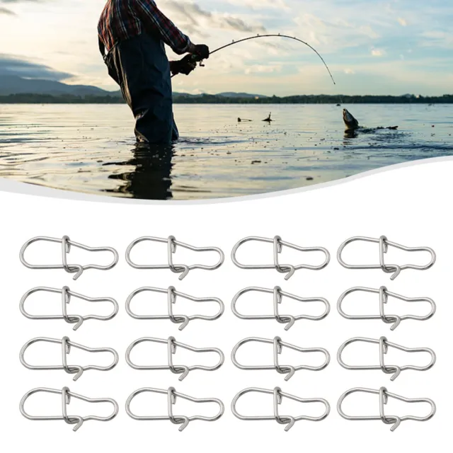 EASY TO USE Fly Fishing Snap Hook Connectors 50pcs Stainless Steel Set  $11.92 - PicClick AU