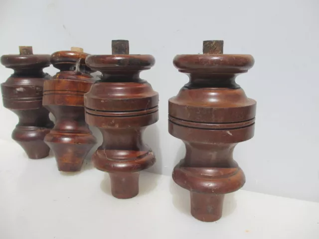 Antique Turned Wood Furniture Feet Sofa Legs Old Chair Wooden Victorian x4