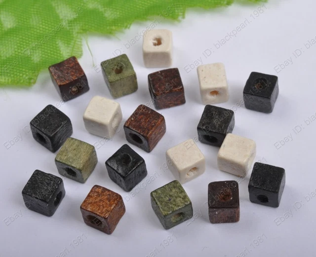 5MM Mixed colors Cube wood loose spacer Beads DIY Findings