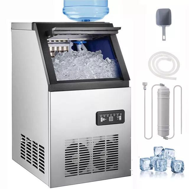 150LB/24h Built-In Commercial Ice Maker Stainless Ice Cube Machine Undercounter