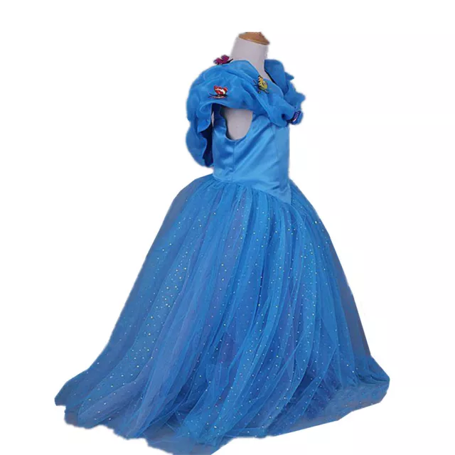 Cinderella Princess Butterfly Party Dress kids Costume Dress for girls 2-12 Y 3