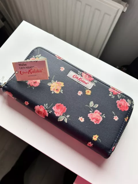 Large Floral Cath Kidson Ladies Purse - BNWT Navy, Zip, Card Coin Holder 🌺