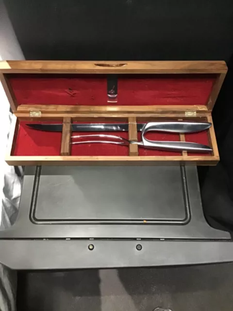 Vintage GERBER Legendary Blades Carving Set, With Original Walnut Box