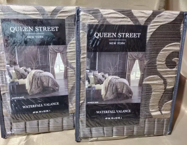 Lot, JCP, Queen Street Waterfall Valance, Monroe Mink, 49"x33" Two, NIP