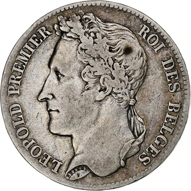[#869739] Belgio, Leopold I, 5 Francs, 5 Frank, 1847, Brussels, MB+, Argento, KM