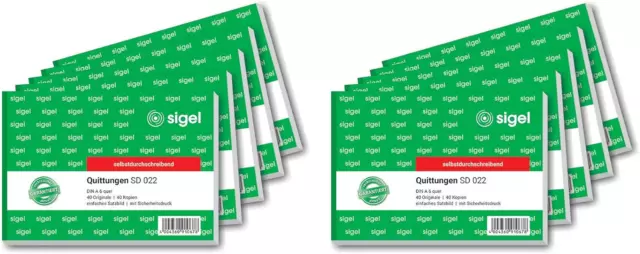 Quittung' (Invoice) Text Books 10pack [German Import] A6 2x40 Sheets Self-Copyin