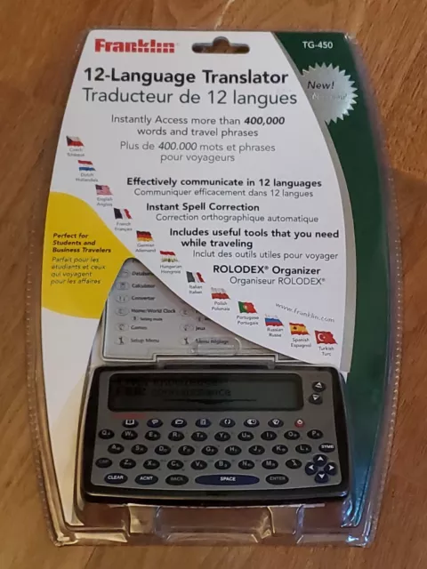  Franklin 12 Language European Translator FR-TJS12