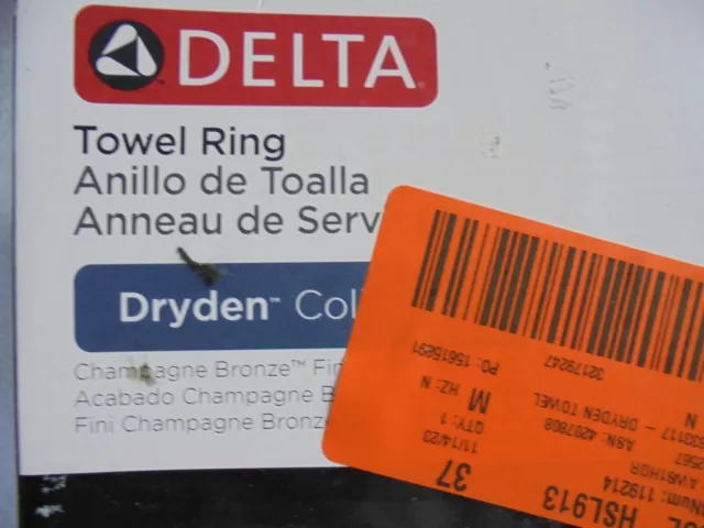 Delta Dryden Open Towel Ring in Champagne Bronze -  75146-CZ 2