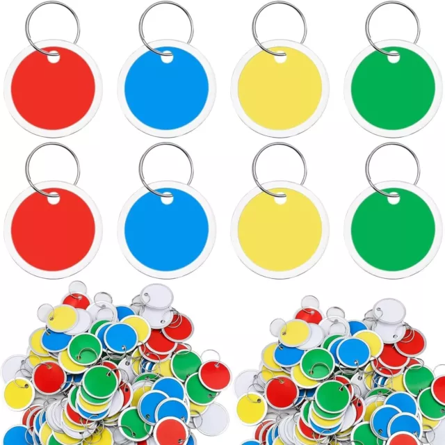 50Pcs Key Tags with Labels,Key Fobs Labels Key Rings Name Tags with Split Ring