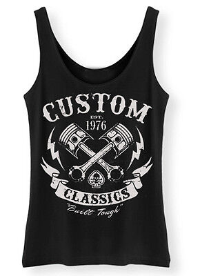 Women's Custom Classics Tank Top | S to Plus Size | Biker vest ladies skull