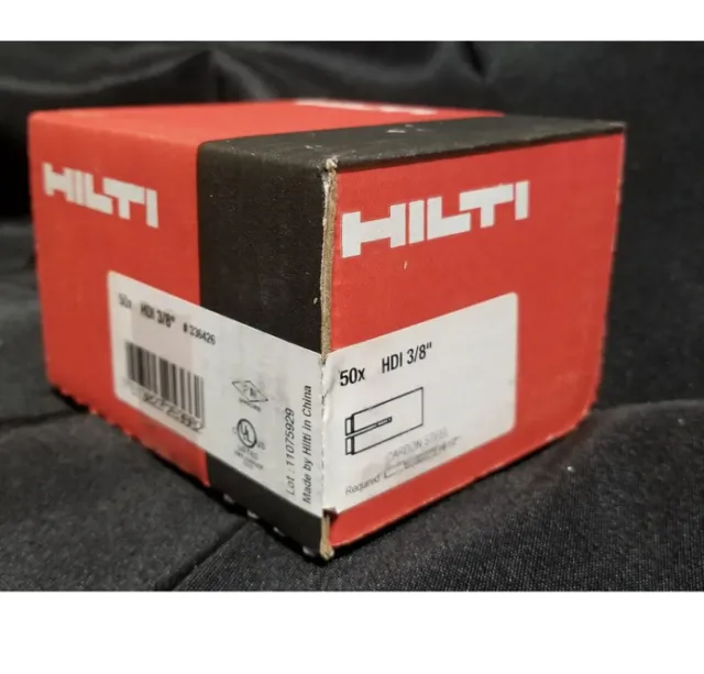 Hilti 336426 HDI 3/8" Drop-In Threaded Concrete Anchors Box of 50 NEW