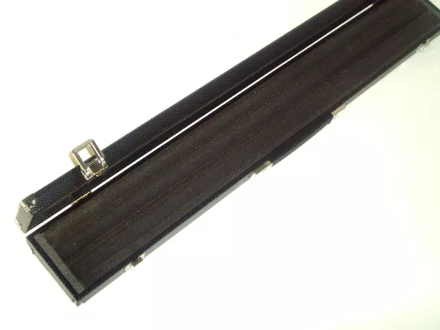 BLACK HARD 2pc WIDE SNOOKER CUE CASE WITH 3 COMPARTMENTS