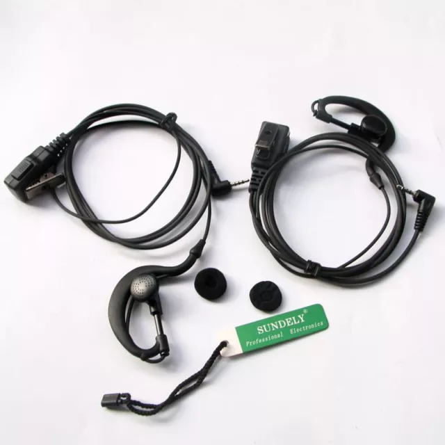 2x Clip Ear Headset/Earpiece Mic Oricom Radio UHF2190 UHF2195