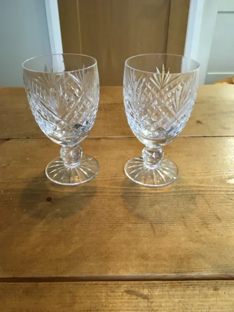 Two Tyrone Crystal Gin & Tonic Glasses in Antrim Pattern