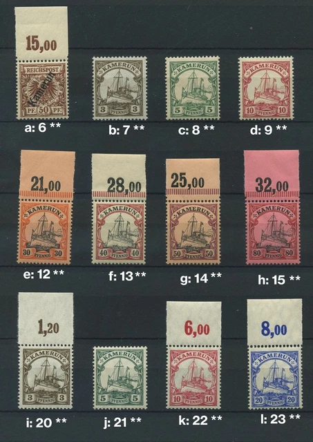 Kamerun Lot ex 6 - 23, postfrisch; auswählen! #v840