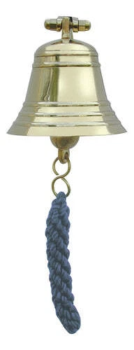Schiffsglocke, Messing, mit Halter & Bändsel, Ø: 7,5cm