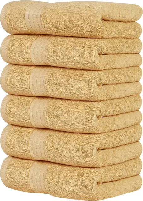 6 Piece Premium Hand Towels Set (16 x 28 inches) 100% Cotton Utopia Towels