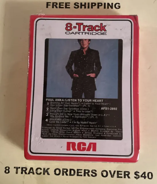 Paul Anka Listen To Your Heart 8 track tape New/Sealed