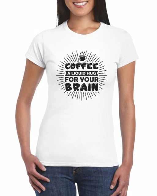 16 Different Coffee Designs Ladies Fitted T Shirt Sizes Small-2XL 12 Colours