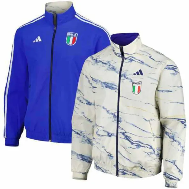 adidas Italy 2023 Reversible Anthem Jacket - Blue/White