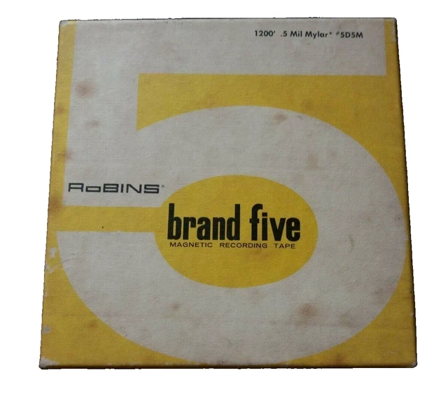 Vintage Robins Brand Five  Magnetic Tape 5" Reel to Reel  Tape Used