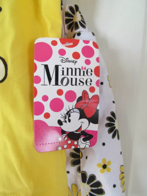 Gonna a pois nuova con etichette Disney Minnie topo giallo floreale, set camicia taglia 6 2