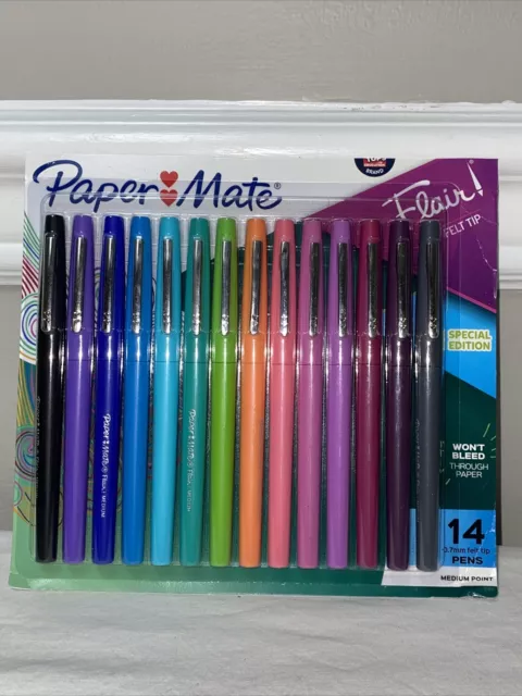 Paper Mate Flair Felt Tip Pens, Medium Point (0.7Mm), Black, 4 Count